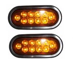 2KL-35100AK AMBER Oval 6″ Sealed LED Turn Signal and Parking Light Kit with Light, Grommet and Plug