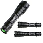 Prosvet E6 1200 Lumen Cree-XML T6 led Portable Zoomable Flashlight -5 Mode Adjustable Focus – Water Resistant –Free Candle lantern dome Accessory Included
