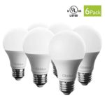 Glolux A19 LED Light Bulb, 60 Watt Equivalent, E26 Base Soft White 9 Watt Pack of 6