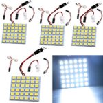 EverBright 4-Pack Super White 3th Generation Energy-saving 5050 36-SMD LED Panel Dome Light Auto Car Interior Reading Plate Lamp Roof Ceiling Interior Bulb With T10 / BA9S / Festoon Adapters (DC-12V)
