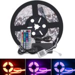 Boomile Led Strip Lights, Waterproof SMD 5050 RGB 16.4Ft 5M 300leds Multi-Color Dimmable Strip Lights Flexible Led Rope Lights with 44key Remote Controller + 12V 5A Power Supply + IR control Box