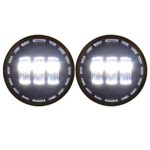 RTD 2Pcs 4-1/2″ 4.5Inch LED Passing Light for Harley Davidson Fog Lamps with White DRL Auxiliary Light Bulb Motorcycle Spot Driving Lamp (Black)
