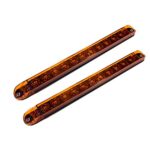 Pair Amber 17″ Sealed LED Waterproof Submersible Turn Signal Tail Clearance Marker Identification Truck Trailer Light Bars