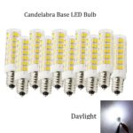 E12 Candelabra Base LED Daylight Bulb Dimmable 120 volt,550LM, Equivalent 40 watt/50w Candelabra Base Bulb,Replaces T4/T5/T6/S6/T7/T8/C7 Light Bulb (Pack of 10)