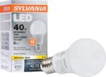 SYLVANIA, 40W Equivalent, LED Light Bulb, A19 Lamp, 1 Pack, Soft White, Energy Saving & Longer Life, Value Line, Medium Base, Efficient 6W, 2700K