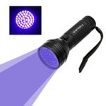 Vansky 51 LEDs Black Light Flashlight Pets Ultra Violet Urine and Stain Detector,Find Dry Stains on Carpets, Rugs, Floor. 3 x AA Batteries Included