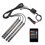 Music Led Light Strips for Cars, Minger-Lighting Car Led Rope Light Strips, RGBW Multi Color Changing Strip Light with Remote and Car Charger for Car, Truck