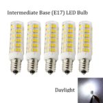 Dimmable E17 LED Bulb Daylight (Pack of 5) Intermediate Screw (E17) Base 40w Appliance Bulb for Ceiling fan,Lava Lamps,Microwave Oven