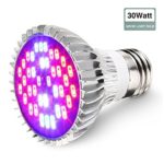 GLIME Led Grow Bulb, GLIME E27 Led Grow Plant Light, Plant Bulb SMD5730 Full Spectrum Bulb for Flowering Lighting Indoor Garden Plants Greenhouse and Hydroponic Growing Lamp