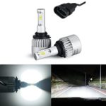 iBrightstar Newest 9-32V 8000 Lumens Xtremely Bright w/ High Power Y19 CSP Chips 9006 HB4 LED Headlight Bulbs for Headlights, Fog Lights, Xenon White(6500K)