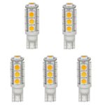 HERO-LED T10WG13T-CW 12V DC T10 Wedge 194 921 168 Ultra Bright 13-LED 5050 SMD LED Bulb, 5-Pack, Cool White