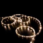 WYZworks 20′ feet Warm White 3/8″ LED Rope Lights – Crystal Clear PVC Tube IP65 Water Resistant Flexible 2 Wire Accent Holiday Christmas Party Decoration Lighting