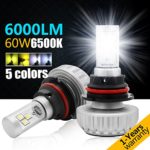 9007 Led Headlight Bulbs, Rigidhorse CREE LED Bulbs conversion kit DIY film with 5 colors 3000k/4300k/6500k/8000k/10000k 60W 6000LM