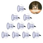 Recessed LED Deck Lighting Kits 12V Low Voltage Warm White φ22mm Waterproof IP 67,Led In Ground Lighting for Steps,Stair,Patio,Floor,Pool Deck ,Kitchen,Outdoor Led Landscape Lighting(10Pcs/Pack)