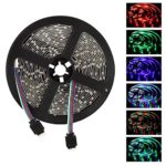 SUPERNIGHT 16.4FT 5M RGB LED Strip Lights DC 12V SMD 3528 300LEDs Color Changing Flexible LED Strip Light Rope Lights, Not Waterproof