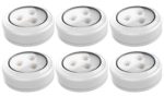 Brilliant Evolution BRRC146 Wireless LED Puck Light 6 Pack – Operates On 3 AA Batteries – Kitchen Under Cabinet Lighting