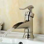 Satin nickel Water Pump Waterfall Spout Bathroom Basin Faucet Nickel Brushed Brass Vanity Vessel Sink Mixer Tap