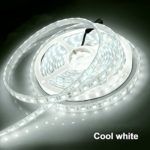 Raylix Led Strip Lights SMD 5050 16.4Ft (5M) 300leds Cool White 60leds/m with Power Supply for Party Wedding Festival Holiday Shows Commercial Building Shopping Center and Other Celebration Occasions.