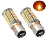 Bonlux 5W LED 1157 Ba15d Double Contact Bayonet Bulb 10-30V DC Warm White Double Connector Parallel Pin 1076 1130 1176 1142 LED 50W Replacement Bulb for Car RV Camper Lighting (Pack of 2)