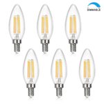 SHINE HAI Candelabra LED Filament Bulbs Dimmable 40W Equivalent, 2700K Warm White Chandelier B11 LED Bulb E12 Base Decorative Candle Light Bulb, ETL Listed (Pack of 6)