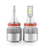 Simdevanma Automobile LED Headlight Bulbs with Advanced LED Chip and All-in-One Conversion kit-80W/8,000LM/6,000K-2 Year Warranty(H8/H9/H11)