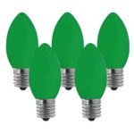 NORAH DECOR Opaque LED C9 Green Replacement Christmas Light Bulbs, Commercial Grade,Supper Brightness LED, Fits Into E17 Sockets, 25 Pack