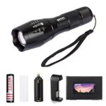 LED Tactical Flashlight, OTYTY 1000 Lumens T6 Portable Outdoor Water Resistant Torch, Adjustable Focus and 5 Light Modes with 18650 3.7V Rechargeable Li-ion Battery