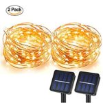 Solar String Lights, MagicPro 100 LEDs Starry String Lights, Copper Wire solar Lights Ambiance Lighting for Outdoor, Gardens, Homes, Dancing, Christmas Party 2 pack
