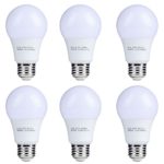 6-Pack 10W A19 LED Light Bulbs UL-Listed Energy Star,800lm 6000K Daylight White ,Non-Dimmable 80Watt Equivalent, ideal for Downlights, Track lights, Indoor & Outdoor Light Fixture