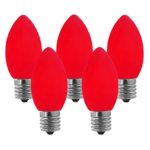 NORAH DECOR Opaque LED C9 Red Replacement Christmas Light Bulbs, Commercial Grade,Supper Brightness LED, Fits Into E17 Sockets, 25 Pack
