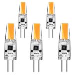 Jomitop G4 LED Bulb Lamp, 2W COB Bulbs, JC Bi-Pin 20W Halogen Light Replacement, 210LM, AC DC 12V, 3000K Warm White,360 Degree Beam Angle,Waterproof – Pack of 5