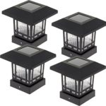 Westinghouse Eaton Solar 20 Lumens 4×4 Post Light for Wood Posts (Black, 4 Pack)