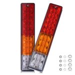 MICTUNING 20 LED Trailer Tail Lights Bar-Waterproof, DC12V Turn Signal and Parking Reverse Brake Running Lamp for Car Truck Red-Amber-White (2 Pack)