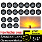 ( Pack of 20 ) TMH 3/4″ Inch Mount Smoked Lens Amber LED Clearance Bullet Marker lights, Side LED marker lights for trailer Truck RV Car Bus Van
