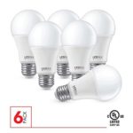 LEDPAX A19 LED Light Bulbs Non Dimmable, 9.5W (60W equivalent), 3000K, 800 Lumens, CRI 80, Standard E26 Base, All Purpose LED Light Bulb 6 Pack, UL Listed