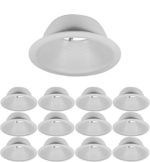 6 Inch Recessed Can Light Trim – White Metal Step Baffle for 6″ Inch Recessed Can – (1) Oversized Ring Included – Fits Halo/Juno Remodel Recessed Housing – BR30/PAR30/R30 (12 Pack)