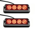 Strobelight Bar 4 LED with Super Bright Emergency Beacon Flash Caution Strobe Light Bar with 17 Different Flashing-2PCS (Red)
