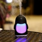 TIREUIS Humidifier Night Light Lamp LED 7 Color Mini Portable Micro Molecular Water Mist Multimode Power Supply Automatic Timing And Environment Humidification For Home Or Car Black