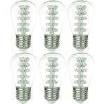 Sunlite S14/30LED/MED/C/6PK Medium (E26) Base LED 1.7W Clear Decorative S14 Signs And String Light Bulbs (6 Pack)