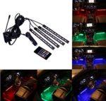 4Pcs/36LEDs Colorful Car Interior LED Atmosphere Light, YANF DC12V Car Neon Floor Decorative Lights Strip LED Underdash Lamp Lighting Kit with Sound Music Active Function and Wireless Remote Control