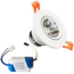 SAIGROWPARD Dimmable 5W 2.5in Recessed COB LED Downlight, 3000K Warm White Ceiling Light with Driver