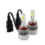 TXVSO8 H11 H8 H9 LED Headlight Bulbs Conversion Kits for Car Halogen HID Xenon 110W 8000LM 6000K White Lamps, 55W/Bulb, COB Chips, 2 Yr Warranty