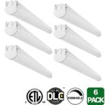Hykolity 4′ Linear LED Light Fixture Commercial Grade 40W [80W Fluorescent Equivalent] 5200lm 5000K Dimmable Linkable Shop High/Low Bay Balcony Canopy Light DLC Premium 4.2 Qualified-Pack of 6