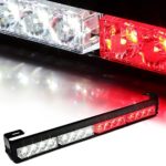 18″ 16 LED Emergency Strobe Light Bar for Advisor Vehicle Traffic Warning with 7 Flashing Modes – Red&White