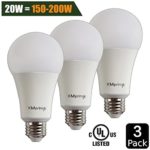 20W ( 150W – 200W Equivalent ) A21 LED Light Bulb, 2400 Lumens 5000K Daylight White, E26 Medium Screw Base, UL listed, XMprimo – 3 Pack