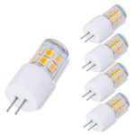 Jomitop G8 LED Bulb Non-Dimmable 2 Watt Warm White 3000K G8 Bi-Pin Base AC 100-130V for Under Counter Kitchen Lighting 220 Lumen 20W Equivalent 360 Degree Beam Angle Pack of 5