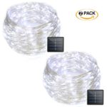 Vmanoo LED String Lights, 72 Feet 200 LED Solar Powered Copper Wire Starry Rope Lights, Indoor Outdoor Lighting for Home, Garden, Party, Path, Lawn, Wedding, Christmas, DIY Decoration, 2-PACK (White)