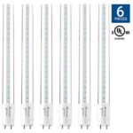 HyperSelect T8 LED Light Tube, 4FT, Single End Powered, Easy Retrofit Installation, 18W (40W equivalent), 2000 Lumens, 4000K (Daylight Glow), Clear Cover, DLC, UL (Pack of 6)