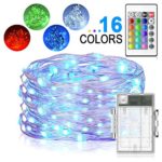 LED String Lights, Yoozon 16ft 50 LEDs Fairy Lights Battery Operated Waterproof 16 Colors Outdoor String Lights with Remote Control LED Lights for Bedroom, Corridor, Patio, Garden, Yard, Photo Frame