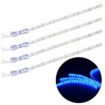 PryEU Blue LED Strip Lights 12V for Car Truck Boat Automotive Motorcycle 12” 30CM Super Bright 18 x 3528 SMD Waterproof UL Listed Pack of 4